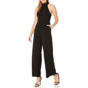 NWT - Calvin Klein black halter neck jumpsuit wide leg (size 0)